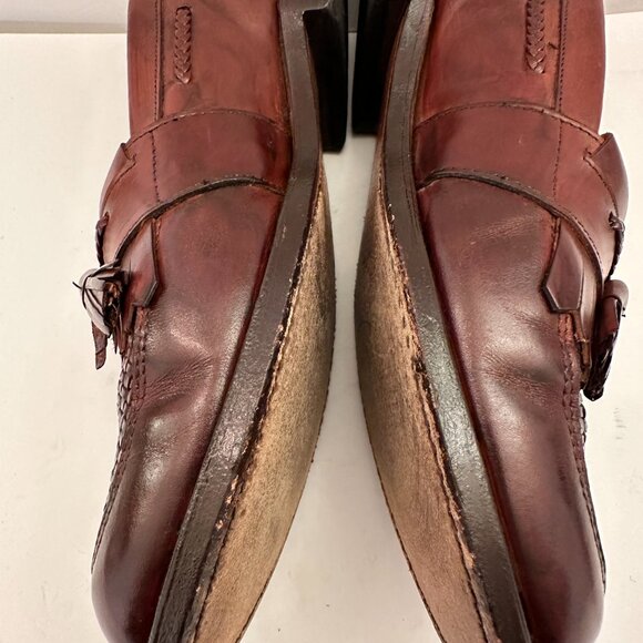 Allen Edmonds Cody Woven Tassel Loafers Shoes‎ Mens Size 9.5D Brown Leather main image 6